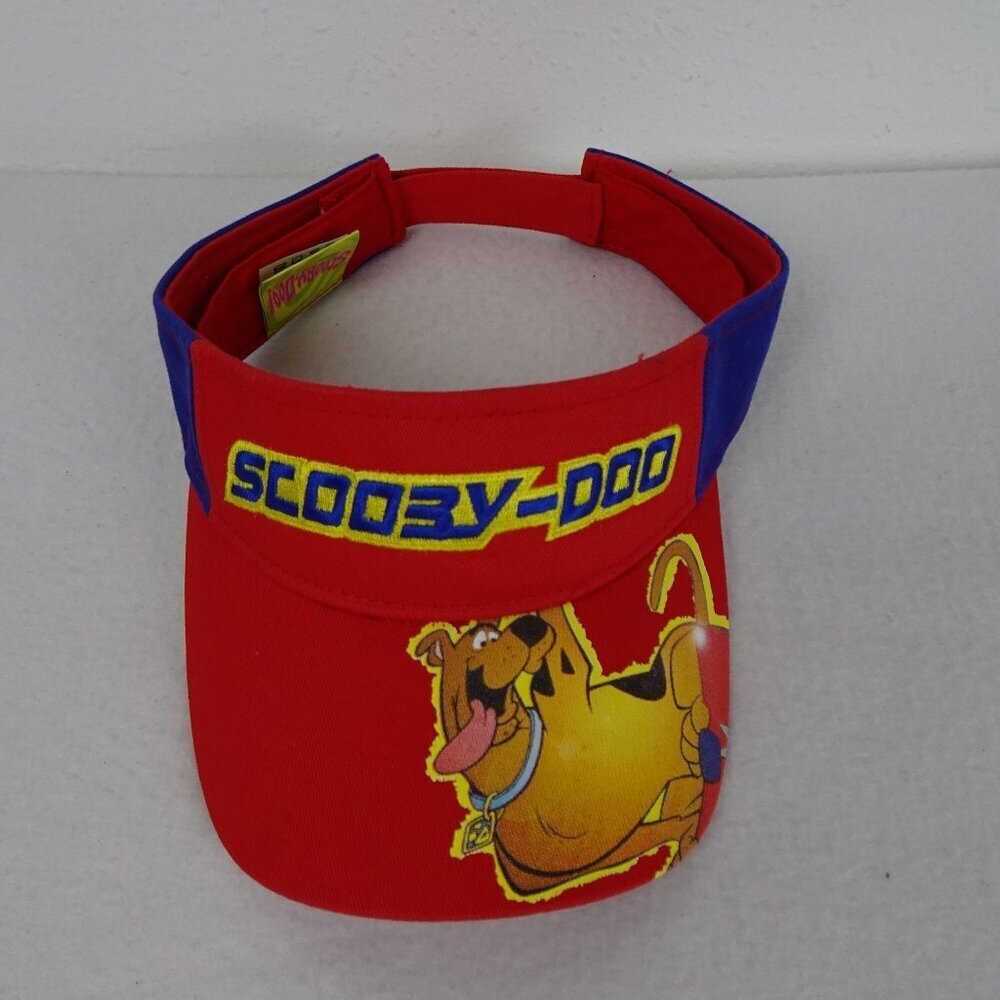 Scooby Doo Kids Visor Hat Adjustable Hook & Loop OSFM Red Embroidered ONE SIZE
